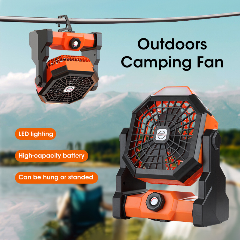 Outdoor Power Fan - Wentylator kempingowy 10000 mAh z latarnią