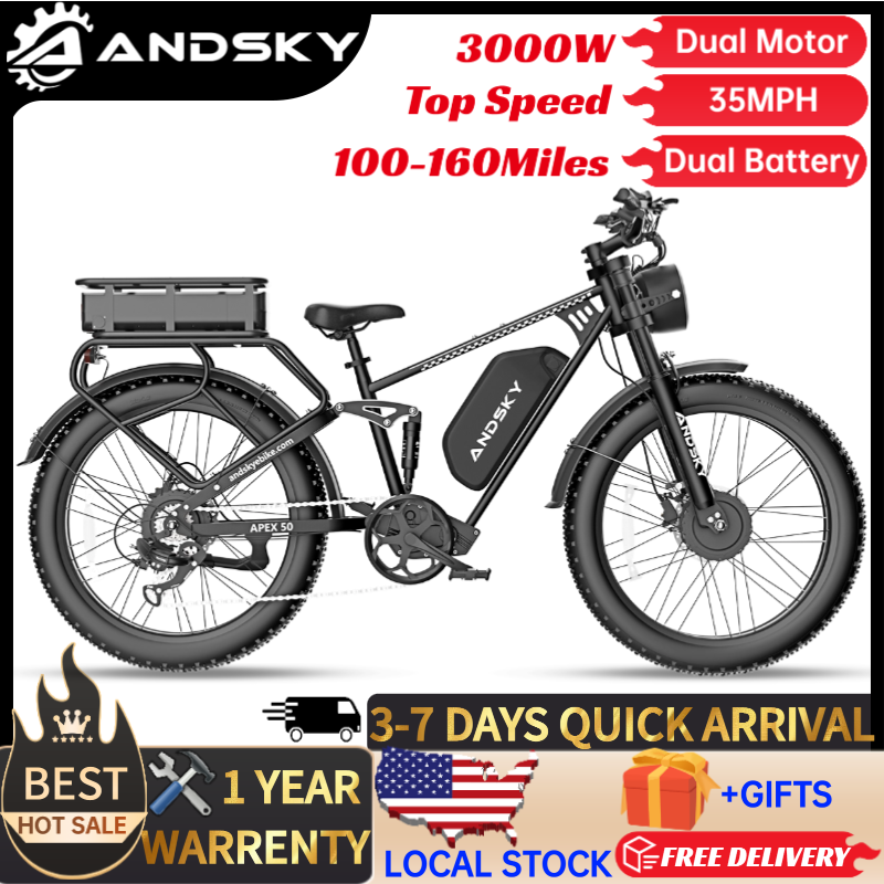 Outdoor Power Wheels - Rower elektryczny ANDSKY Apex50 AWD, 3000W,