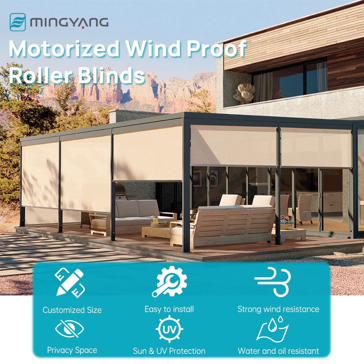 Wbudowane Wodoodporne Wiatrood – Outdoor Power Blinds recenzja i cena